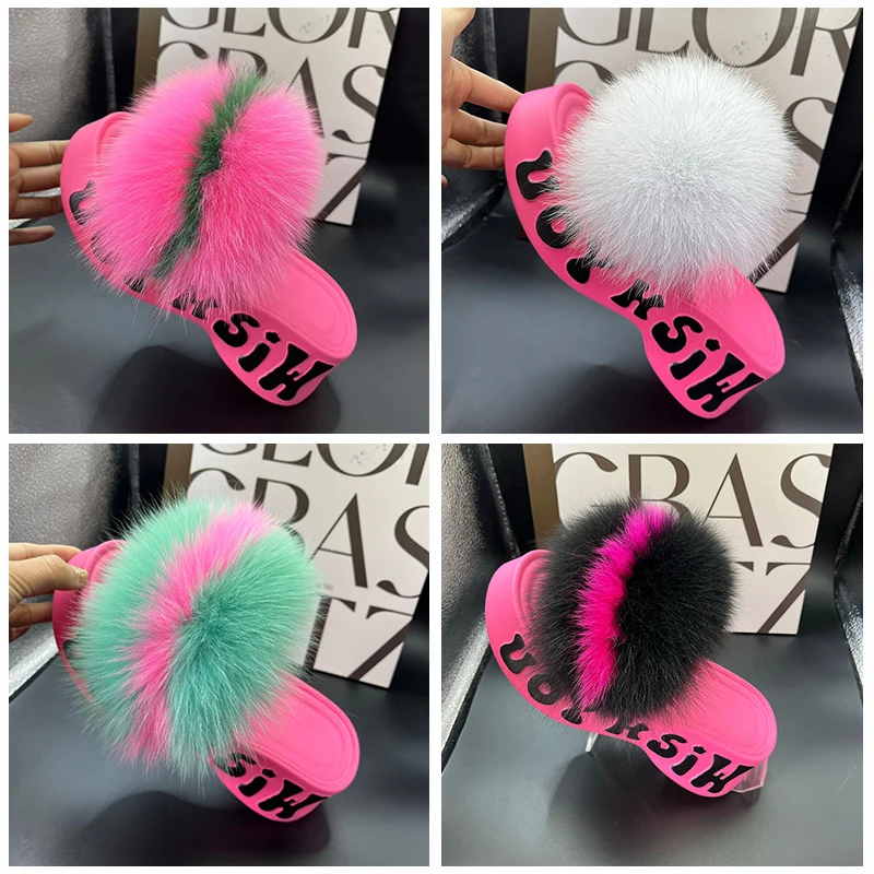 Real Fox Fur Slippers for Woman Luxury 2025 Slippers Summer Woman Sandals Thick Sole Pink Fur Slippers Fluffy Slides for Woman
Real Fox Fur Slippers for Woman Luxury 2025 Slippers Summer Woman Sandals Thick Sole Pink Fur Slippers Fluffy Slides for Woman