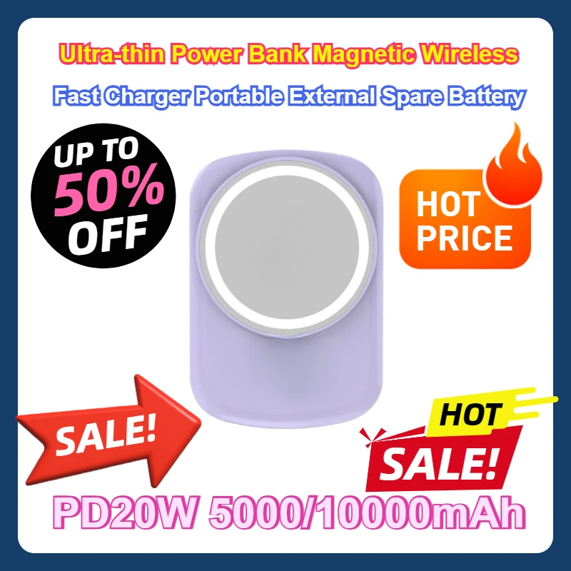 For IPhone15 Xiaomi 10000mAh Ultra-thin Power Bank Magnetic Wireless Fast Charger PD20W 5000mAh Portable External Spare Battery
For IPhone15 Xiaomi 10000mAh Ultra-thin Power Bank Magnetic Wireless Fast Charger PD20W 5000mAh Portable External Spare Battery