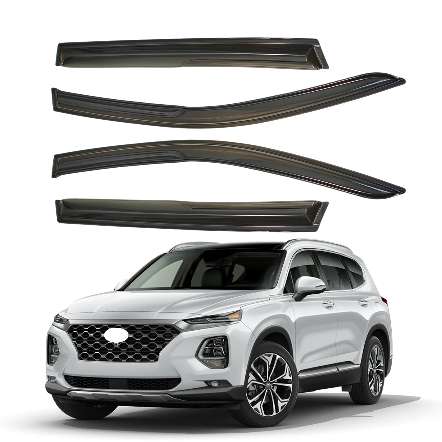 For Santa Fe 5-Door 2013-2018 Tinted Window Deflectors 4pcs Set External Rain Guards 1.5MM
For Santa Fe 5-Door 2013-2018 Tinted Window Deflectors 4pcs Set External Rain Guards 1.5MM