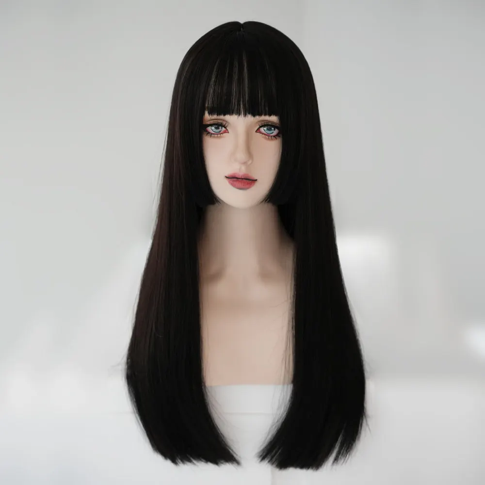 Princess cut wig black long hair daily black long straight hair Japanese jellyfish head full headgear
Princess cut wig black long hair daily black long straight hair Japanese jellyfish head full headgear