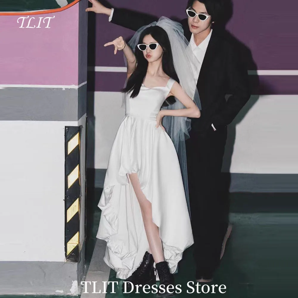 TLIT Simple A-Line Wedding Dresses Strapless Sleeveless Front Short Back Long Bridal Gowns Customized Ruffles Dresses
TLIT Simple A-Line Wedding Dresses Strapless Sleeveless Front Short Back Long Bridal Gowns Customized Ruffles Dresses