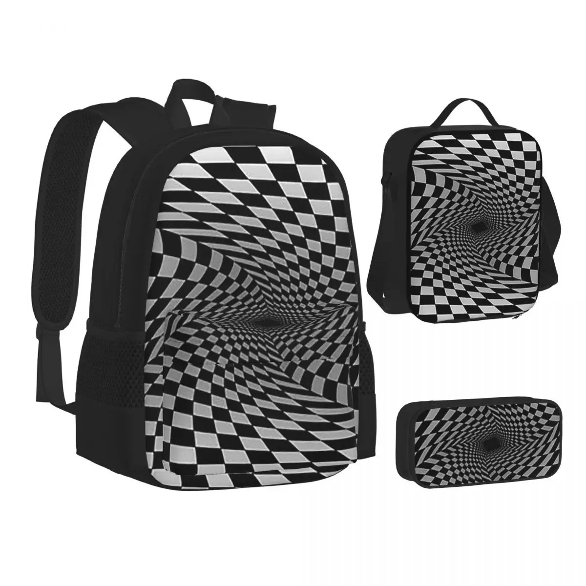 Grid Wormhole Geometric 3D Vortex Illusion Backpacks Bookbag School Bags Children Rucksack Lunch Bag Pen Bag Three-Piece Set
Grid Wormhole Geometric 3D Vortex Illusion Backpacks Bookbag School Bags Children Rucksack Lunch Bag Pen Bag Three-Piece Set