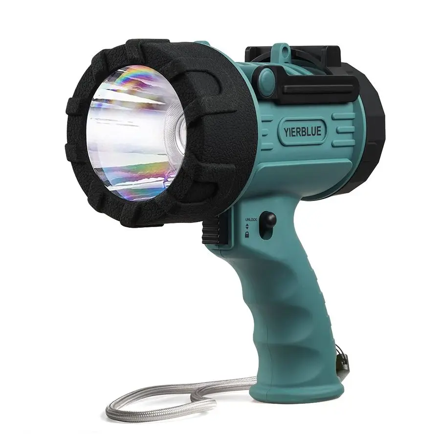YIERBLUE Rechargeable Spotlight with Super Bright 90,000 Lumen LED, IP67 Waterproof Handheld Flashlight Searchlight with Detach
YIERBLUE Rechargeable Spotlight with Super Bright 90,000 Lumen LED, IP67 Waterproof Handheld Flashlight Searchlight with Detach