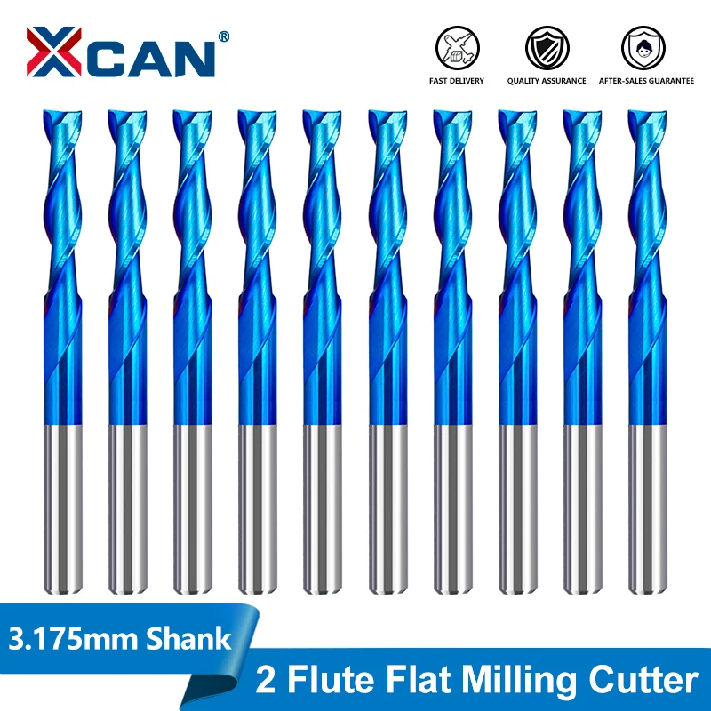 XCAN Flat End Mill 10pcs 3.175mm Carbide Milling Cutter 2 Flute Straight Shank End Router Bit Mill
XCAN Flat End Mill 10pcs 3.175mm Carbide Milling Cutter 2 Flute Straight Shank End Router Bit Mill