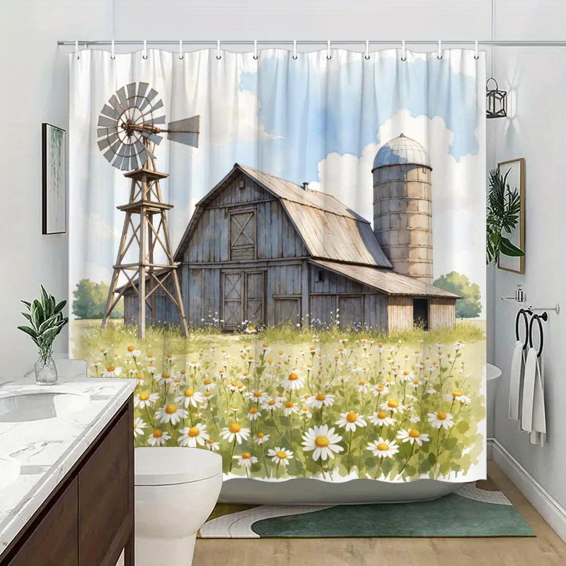 Rustic Farmhouse Barn Windmill Shower Curtain Cottagecore Floral Meadow Country Style Bathroom Decor Shower Curtain
Rustic Farmhouse Barn Windmill Shower Curtain Cottagecore Floral Meadow Country Style Bathroom Decor Shower Curtain