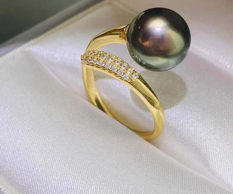 ОГРОМНОЕ кольцо AAAA 11-12 мм с круглым натуральным черным жемчугом Южного моря 925S 
ОГРОМНОЕ кольцо AAAA 11-12 мм с круглым натуральным черным жемчугом Южного моря 925S