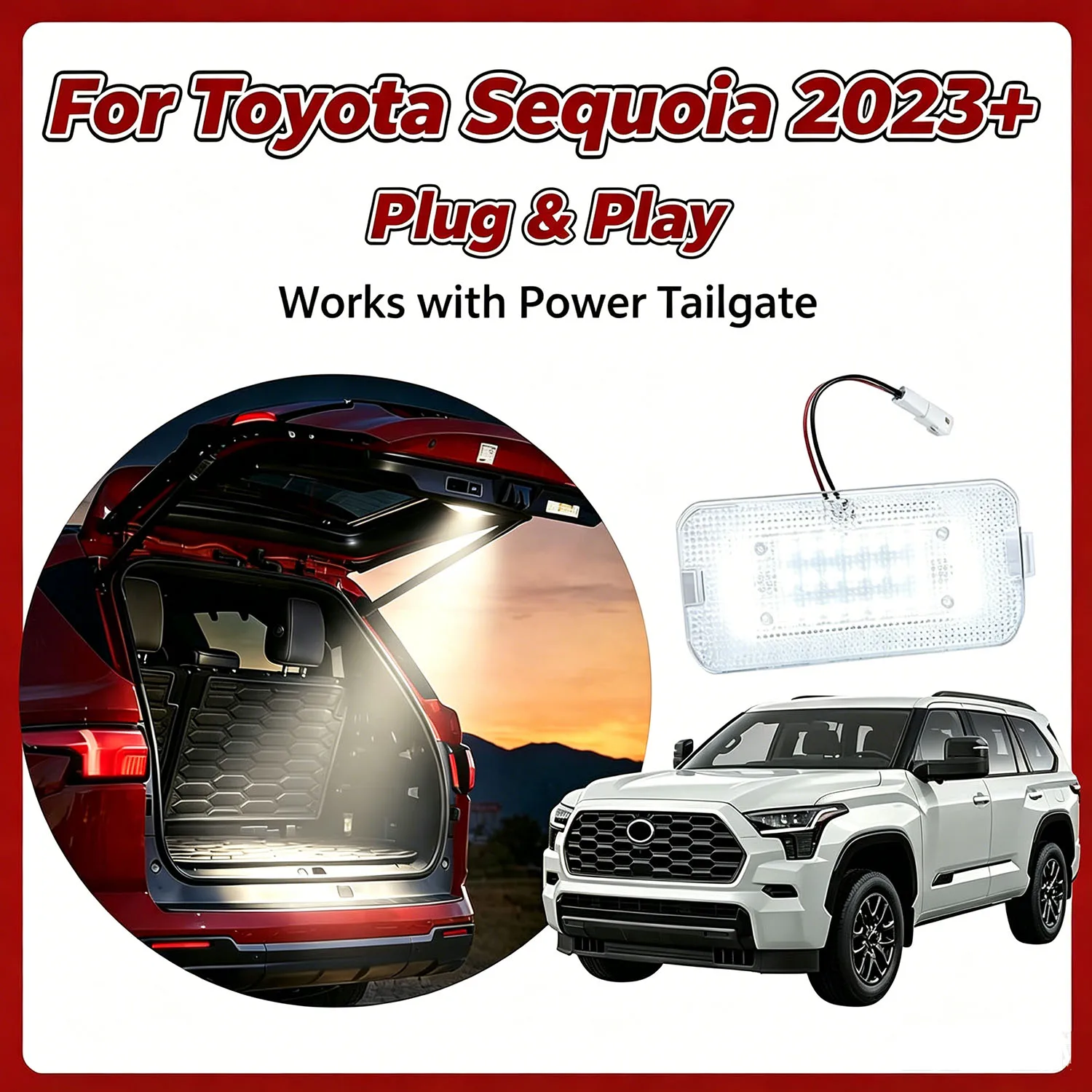 for Toyota Sequoia XK80 2023-2026 Power Tailgate Illumination LED Hatch Door Light Trunk Lamp Replacement Kit 1 Set
for Toyota Sequoia XK80 2023-2026 Power Tailgate Illumination LED Hatch Door Light Trunk Lamp Replacement Kit 1 Set