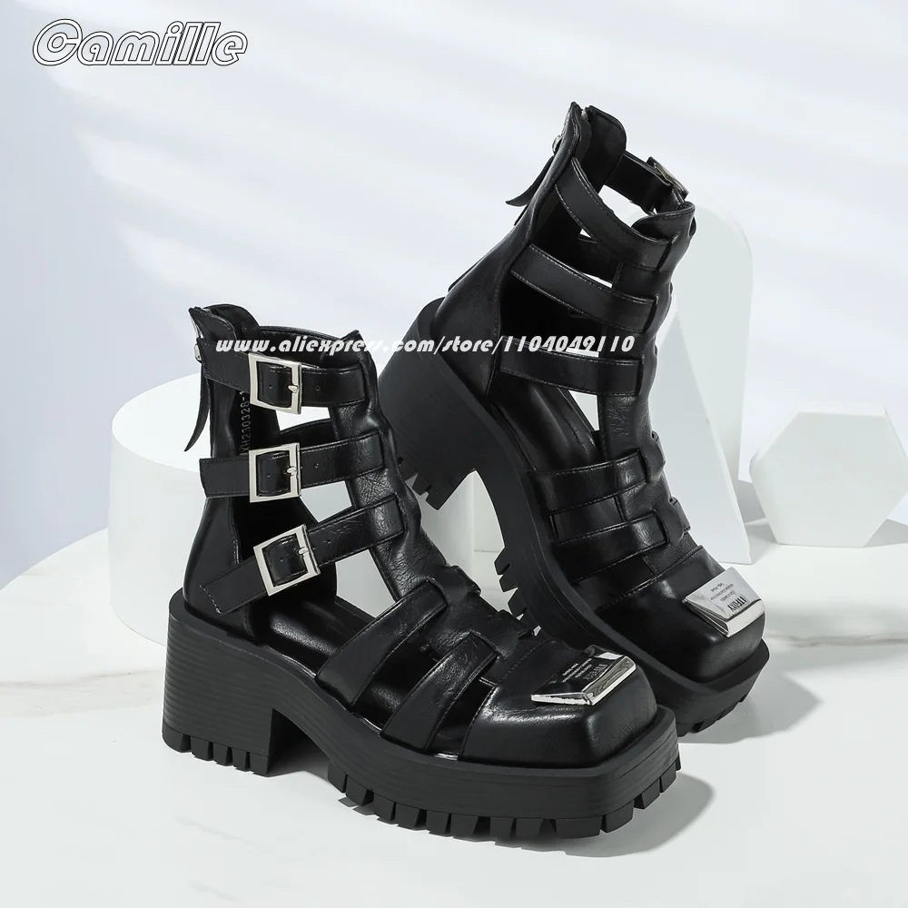 Square Toe Belt Buckle Strap Roman Style Sandals Boots Retro Denim Blue Chunky Heel Sandals 2025 Summer NEW Casual Shoes
Square Toe Belt Buckle Strap Roman Style Sandals Boots Retro Denim Blue Chunky Heel Sandals 2025 Summer NEW Casual Shoes