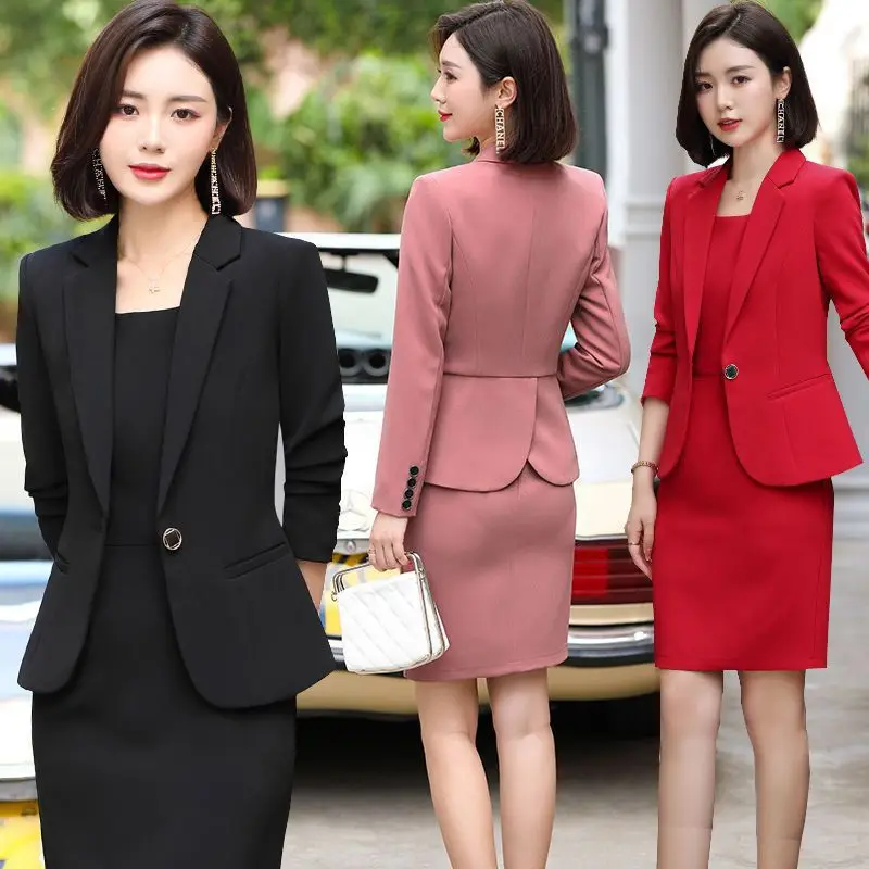 Business Wear Women's Suit Skirt 2023 New Autumn and Winter Long Sleeves Suit High-Grade Slimming Dress Overalls
Business Wear Women's Suit Skirt 2023 New Autumn and Winter Long Sleeves Suit High-Grade Slimming Dress Overalls