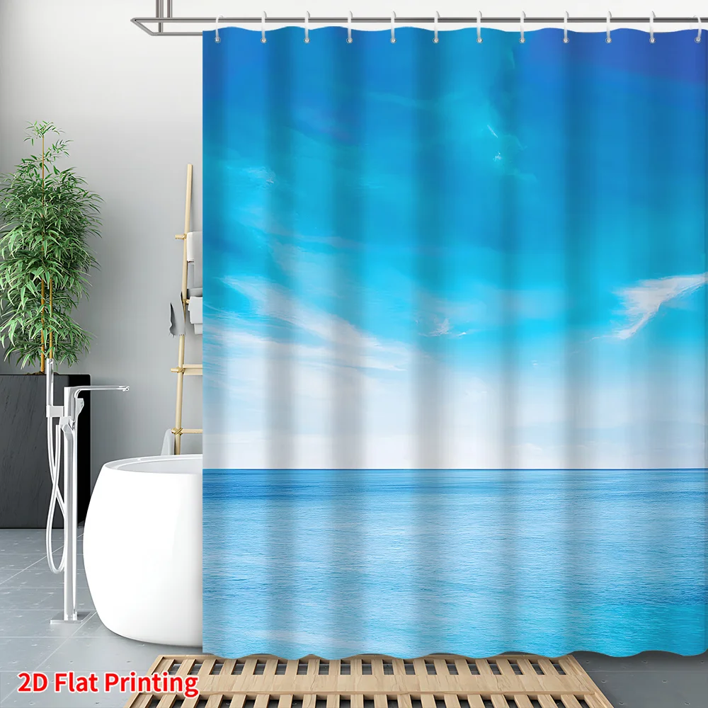 Waterproof Ocean Sky Shower Curtain Blue Sea Beach Tropical Print Bathroom Decor Curtain 180x180cm
Waterproof Ocean Sky Shower Curtain Blue Sea Beach Tropical Print Bathroom Decor Curtain 180x180cm