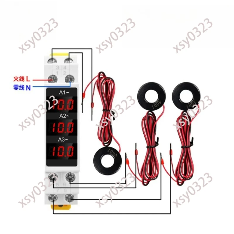 Din Rail 3 Phase AC Ammeter, LED Digital Meter AC80-500V 1-100A
Din Rail 3 Phase AC Ammeter, LED Digital Meter AC80-500V 1-100A