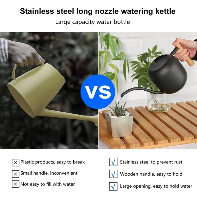 Practical-1200ML Watering Can Stainless Steel Long Spout Large Capacity Wooden Handle Plants Flowers Watering Pot Gardening
Practical-1200ML Watering Can Stainless Steel Long Spout Large Capacity Wooden Handle Plants Flowers Watering Pot Gardening