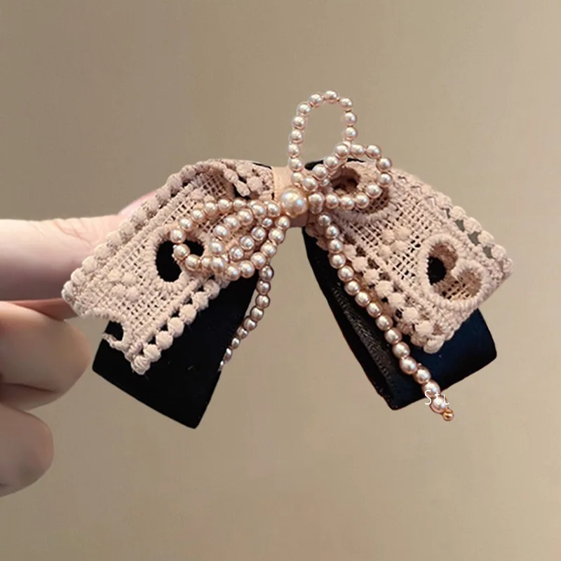 1pc Rose milk tea~Butterfly knot pearl lace hair clip for women, new high-end style, duck billed clip, sweet bangs clip
1pc Rose milk tea~Butterfly knot pearl lace hair clip for women, new high-end style, duck billed clip, sweet bangs clip