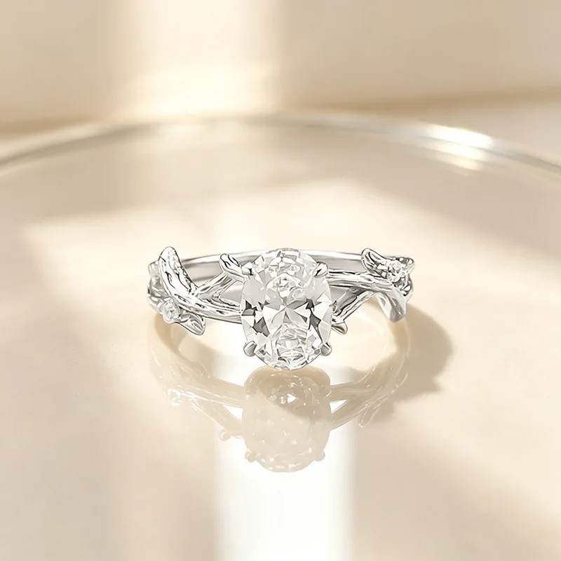 S925 silver 6 * 8mm oval white cultivated ring with vine design, elegant women's jewelry
S925 silver 6 * 8mm oval white cultivated ring with vine design, elegant women's jewelry