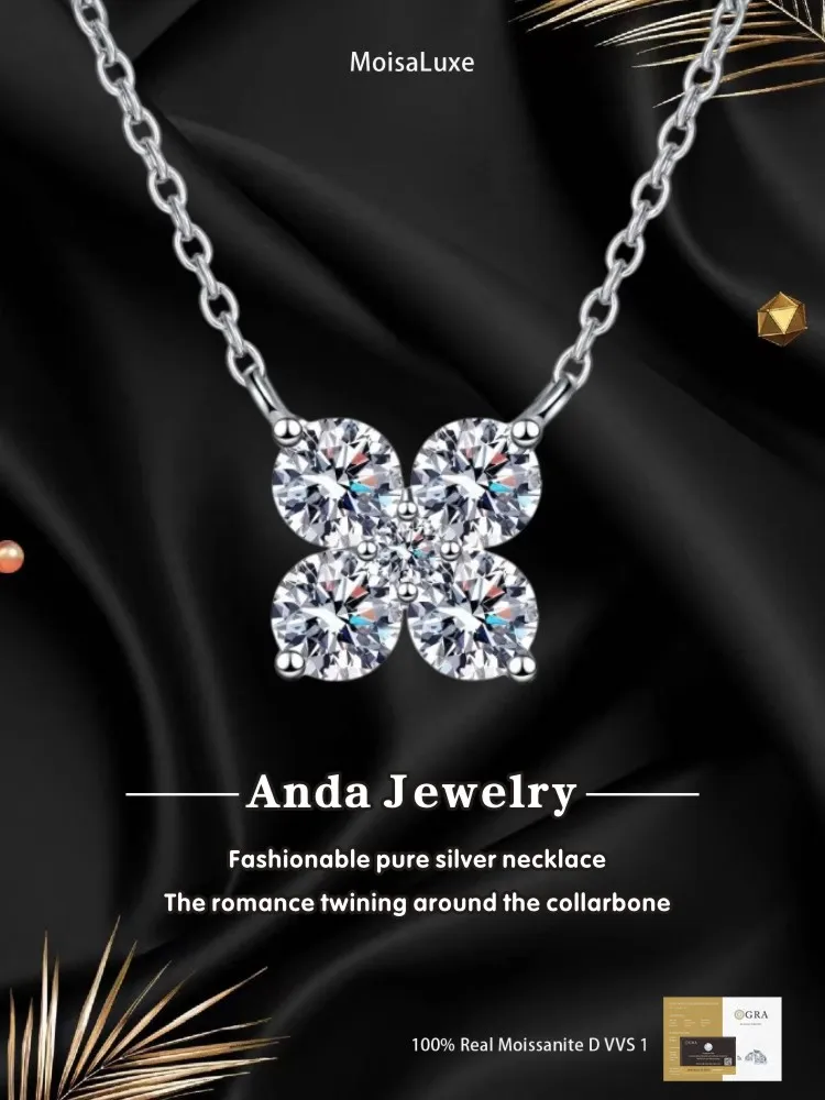 Moissanite Plata Sterling 925 Silver Women's Petal Pendant Moissanite Necklace GRA Certified
Moissanite Plata Sterling 925 Silver Women's Petal Pendant Moissanite Necklace GRA Certified