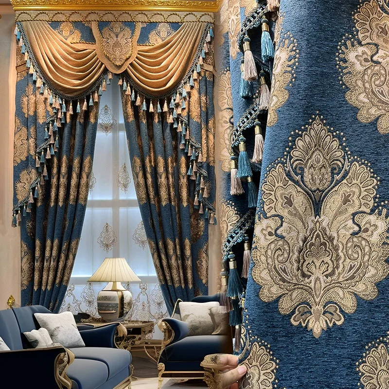 European American Luxury Curtains for Living Dining Room Bedroom Villas Thick Chenille Blackout Tulle Partition door Decor
European American Luxury Curtains for Living Dining Room Bedroom Villas Thick Chenille Blackout Tulle Partition door Decor