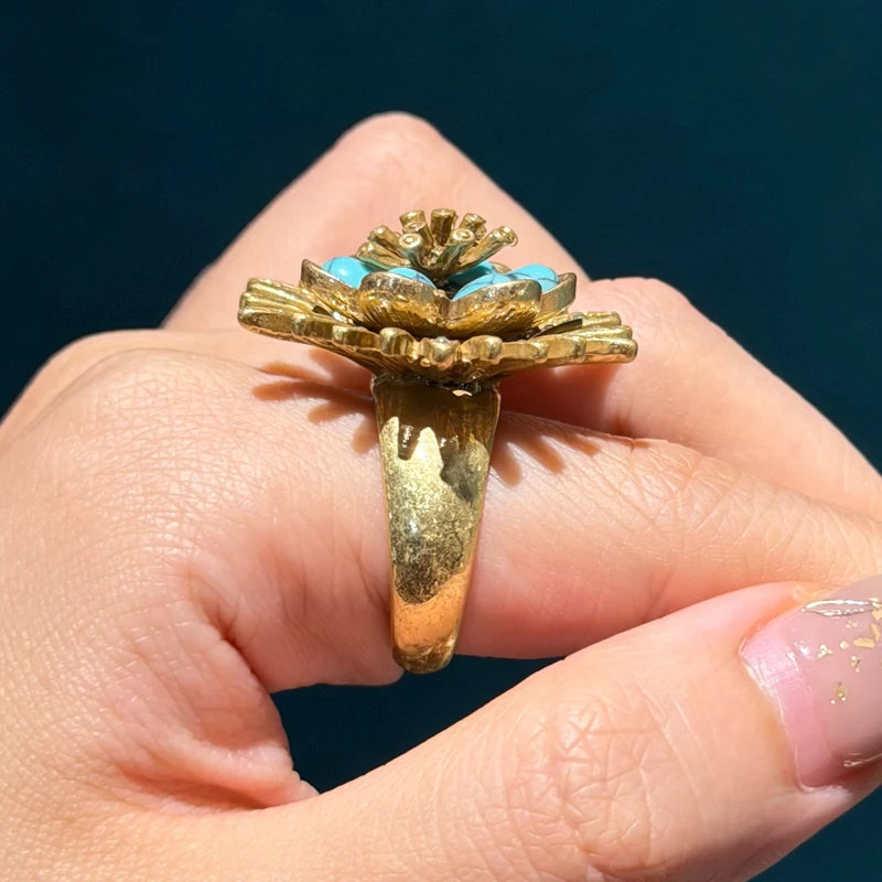 Vintage Turquoise Gravel Flower Rings For Woman Luxury Green Art Deco Jewelry Girls Fashion Party Brand High Quality Gift New
Vintage Turquoise Gravel Flower Rings For Woman Luxury Green Art Deco Jewelry Girls Fashion Party Brand High Quality Gift New