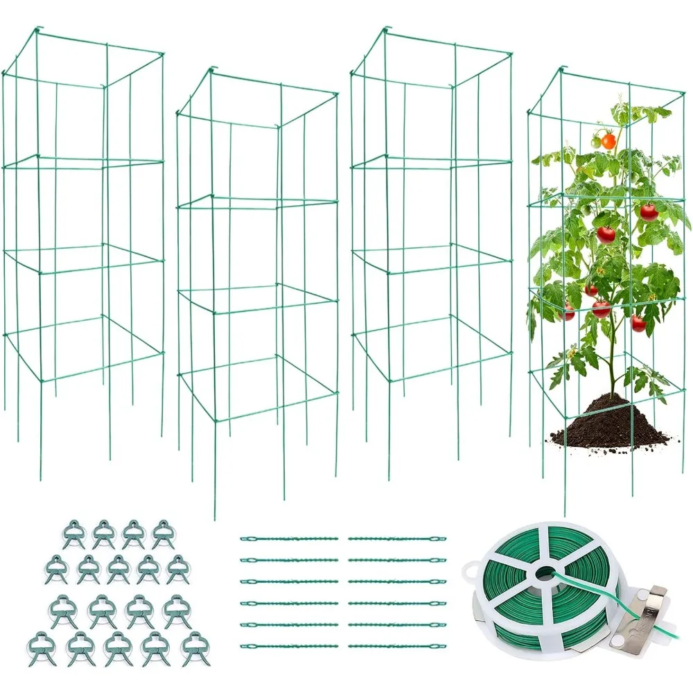 Tomato Cage, 4 Pack Plant Support Cage Square Folding Tomato Cages Garden Plant Support Stake Tower with Clips and Ties
Tomato Cage, 4 Pack Plant Support Cage Square Folding Tomato Cages Garden Plant Support Stake Tower with Clips and Ties