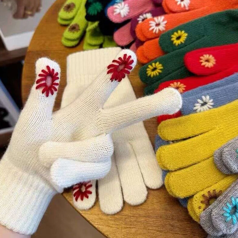 Winter Warm Gloves For Women Men Touch Screen Knitted Gloves Fluffy Mittens Work Glove Flower Hole Elastic Full Fingers Gloves
Winter Warm Gloves For Women Men Touch Screen Knitted Gloves Fluffy Mittens Work Glove Flower Hole Elastic Full Fingers Gloves