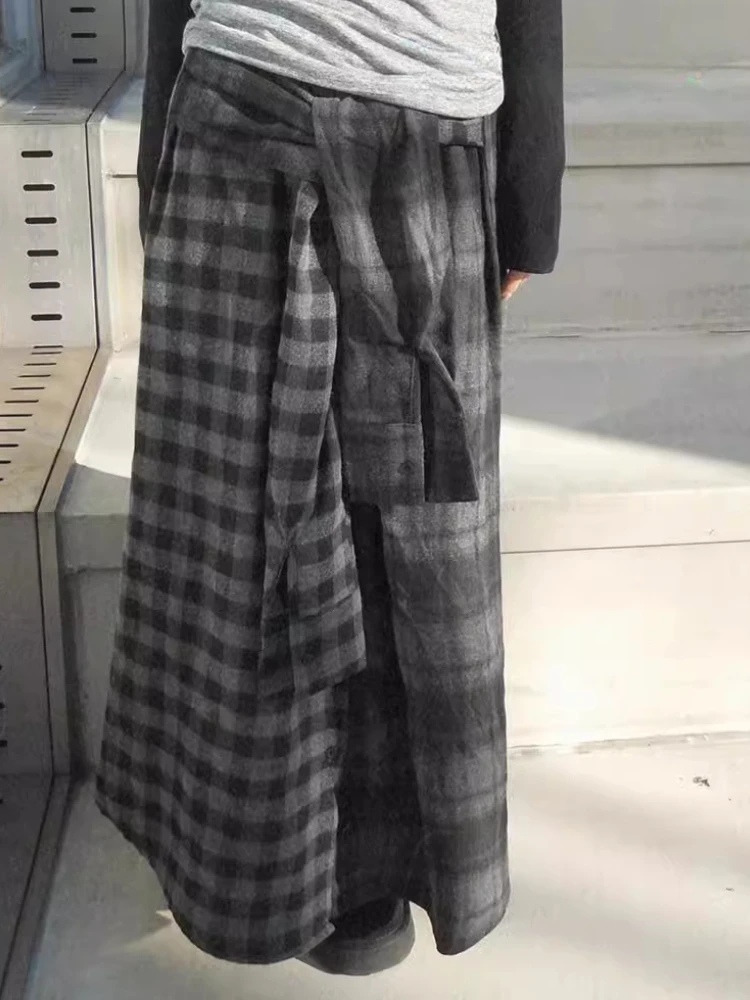 Korean Women Grunge Patchwork Plaid Skirts Vintage Irregular Bandage Button Faldas Autumn Winter Y2k Streetwear Long Skirt Femme
Korean Women Grunge Patchwork Plaid Skirts Vintage Irregular Bandage Button Faldas Autumn Winter Y2k Streetwear Long Skirt Femme