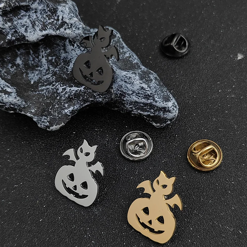 fashion Pumpkin Lantern Little Bat Brooch men Women Stainless Steel gold plated lapel pins Halloween Accessories Festival gifts
fashion Pumpkin Lantern Little Bat Brooch men Women Stainless Steel gold plated lapel pins Halloween Accessories Festival gifts