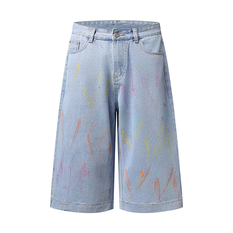 2026 Summer Brand Men's Women's Straight Loose Denim Cropped Pants Creative painted graffiti American retro calf length pants
2026 Summer Brand Men's Women's Straight Loose Denim Cropped Pants Creative painted graffiti American retro calf length pants