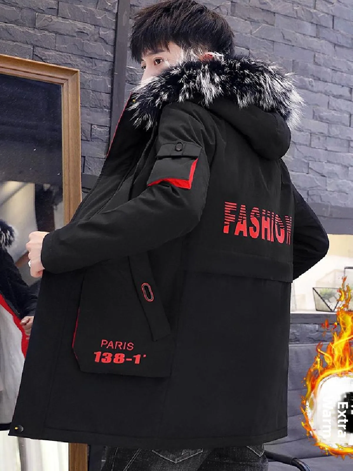 Trendy Winter Men's Cotton Jaet Korean Sle Thiened down Coat Medium Length Fur Collar Youth Faion Warm Polyester Fiber
Trendy Winter Men's Cotton Jaet Korean Sle Thiened down Coat Medium Length Fur Collar Youth Faion Warm Polyester Fiber