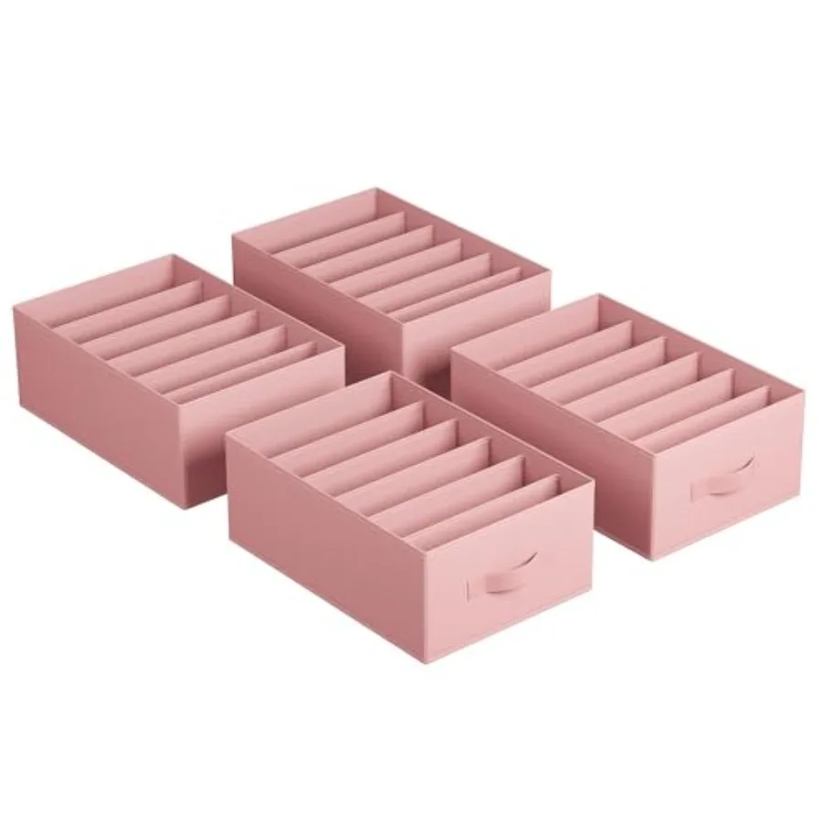 Set of 4 Large Size Wardrobe Clothes Organizers, 6-Compartment Foldable Drawer Organizers with Handles, 16.5 x 11.8 x 6.7 Inche
Set of 4 Large Size Wardrobe Clothes Organizers, 6-Compartment Foldable Drawer Organizers with Handles, 16.5 x 11.8 x 6.7 Inche