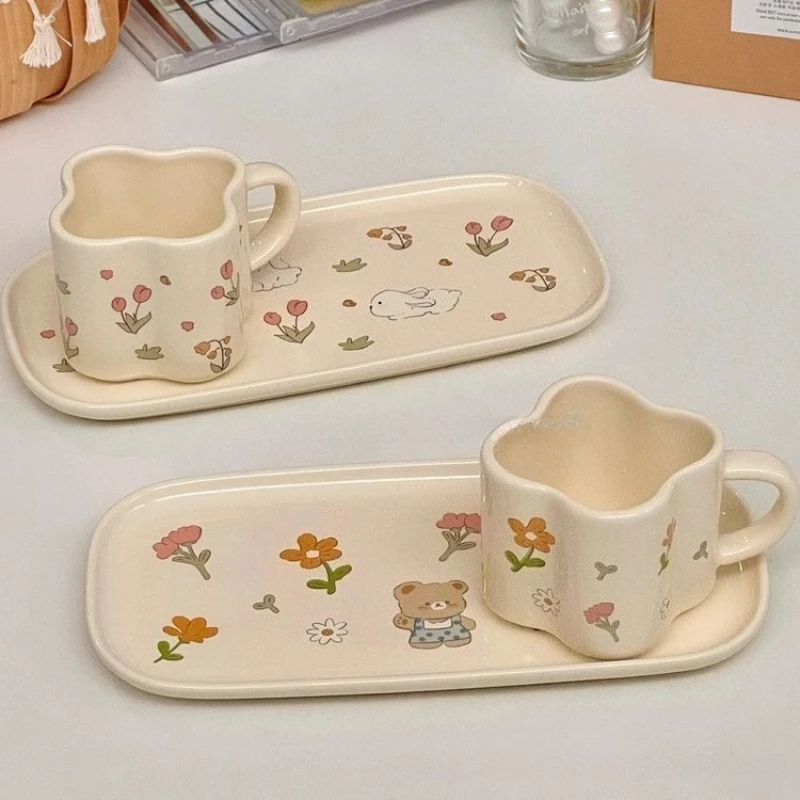 Tulip Bear Breakfast Plate Ceramic Mug, High Beauty Tableware Tray Dessert Plate, Cleaning and Storage Plate, Office Coffee Cup
Tulip Bear Breakfast Plate Ceramic Mug, High Beauty Tableware Tray Dessert Plate, Cleaning and Storage Plate, Office Coffee Cup