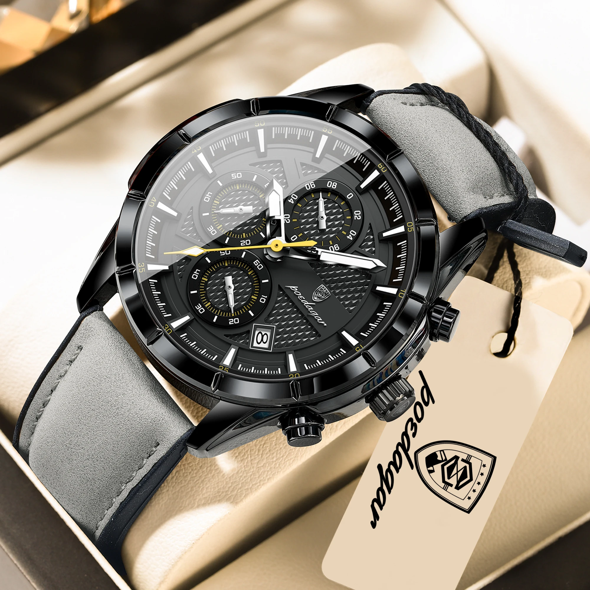 POEDAGAR Original Vintage Men Clock Fashion Leather Date Chronograph Man Watch Waterproof Luminous Business Men's Quartz Watches
POEDAGAR Original Vintage Men Clock Fashion Leather Date Chronograph Man Watch Waterproof Luminous Business Men's Quartz Watches