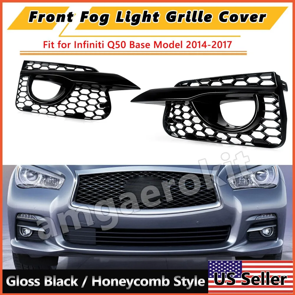 Front Fog Lamps Case For Infiniti Q50 Base Sedan 4-Door 2014 2015 2016 2017 Gloss Black Front Bumper Fog Light Cover Grille Grid
Front Fog Lamps Case For Infiniti Q50 Base Sedan 4-Door 2014 2015 2016 2017 Gloss Black Front Bumper Fog Light Cover Grille Grid