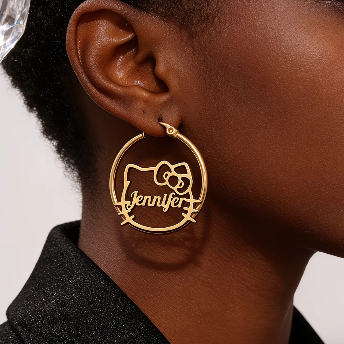30/40/50mm Custom Hello Kitty Hoop Earring Women Punk Fashion Elegant Stainless Steel Personalized Sanrio Jewelry Birthday Gift
30/40/50mm Custom Hello Kitty Hoop Earring Women Punk Fashion Elegant Stainless Steel Personalized Sanrio Jewelry Birthday Gift