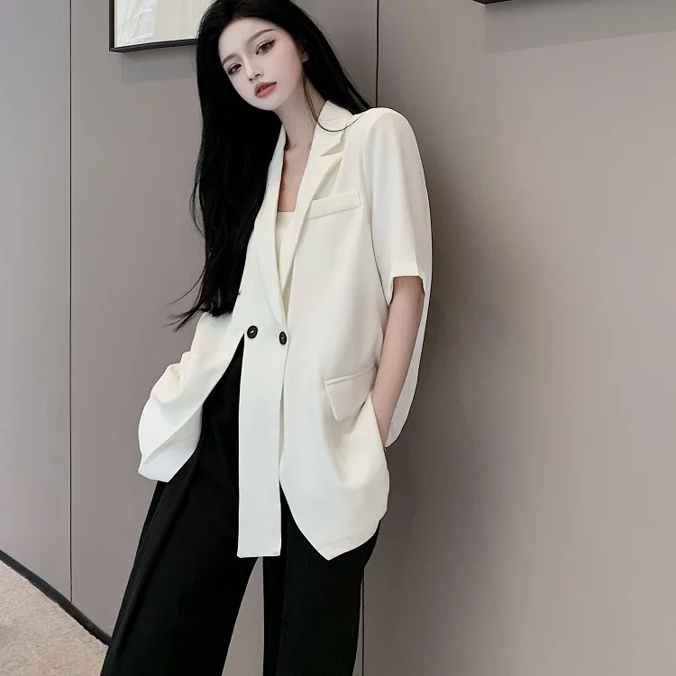 Blazer Oversize Women Women'S Summer Suit Varsity Half Thickened Patch Tassel Chaqueta O Neck Color-Blocked Cuffs Holiday
Blazer Oversize Women Women'S Summer Suit Varsity Half Thickened Patch Tassel Chaqueta O Neck Color-Blocked Cuffs Holiday
