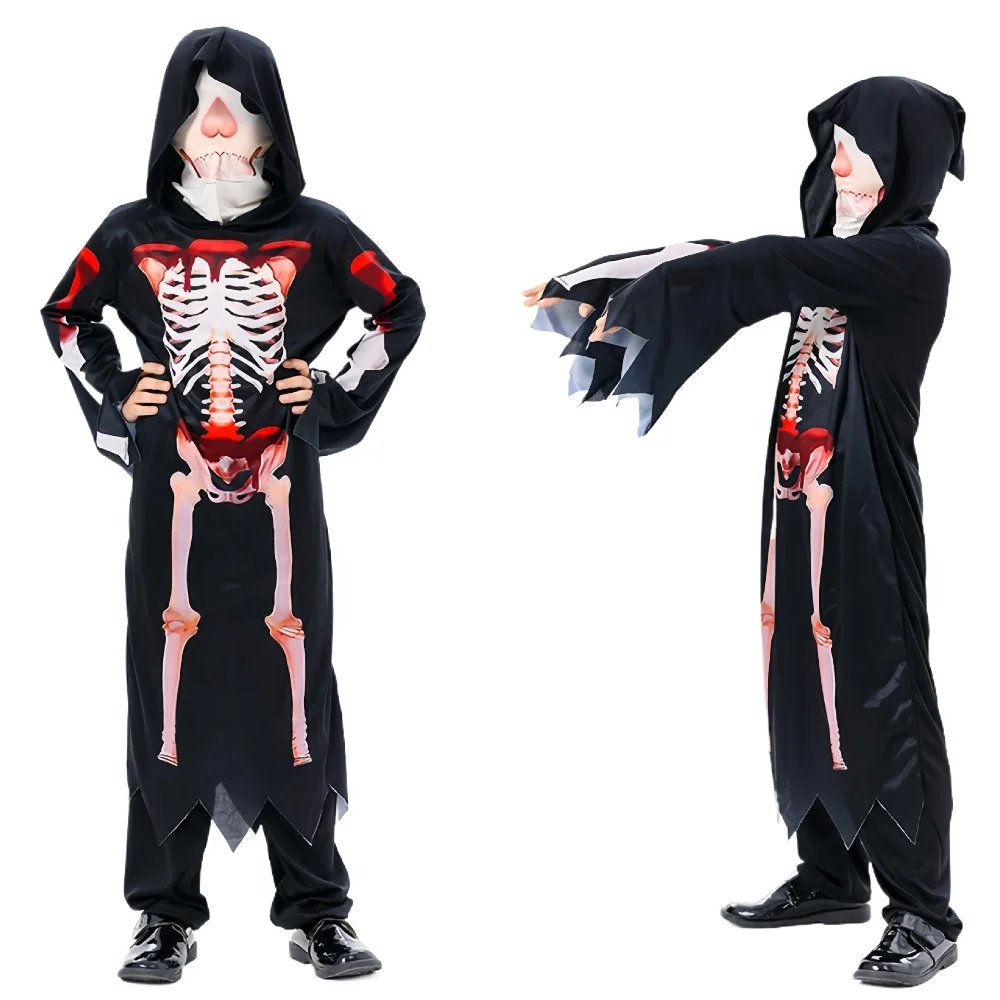Skull Cosplay Costume Horror Printed Jumpsuit Uniform for Kids Outfit Halloween Carnival Party Performance Clothes Roleplay
Skull Cosplay Costume Horror Printed Jumpsuit Uniform for Kids Outfit Halloween Carnival Party Performance Clothes Roleplay
