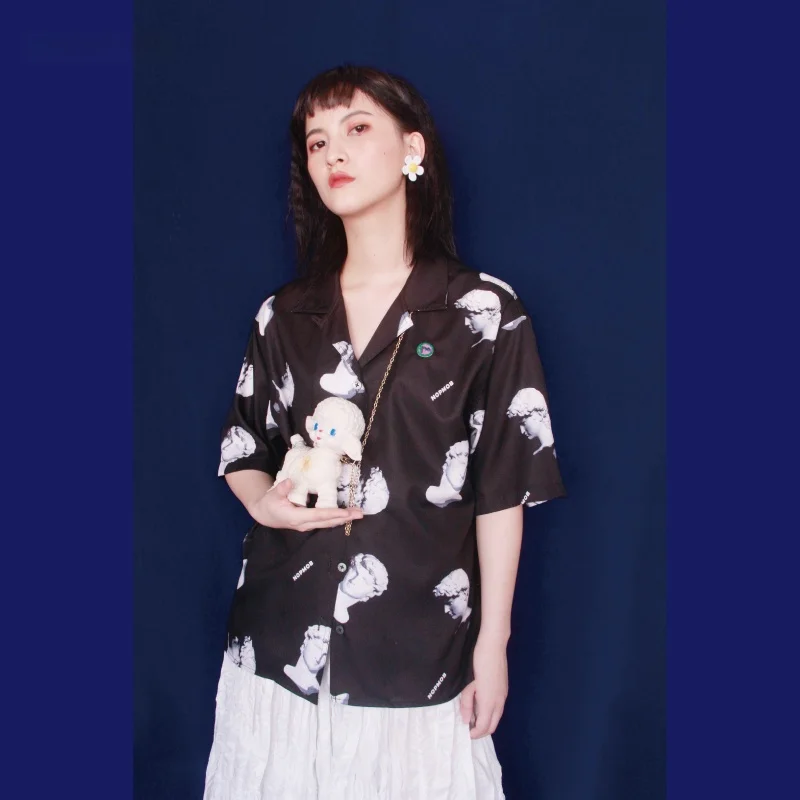 Bla And White David Head Statue St Wave k Sle Oversize irt ex Loose Fit ort Sve Button up Casual irt
Bla And White David Head Statue St Wave k Sle Oversize irt ex Loose Fit ort Sve Button up Casual irt