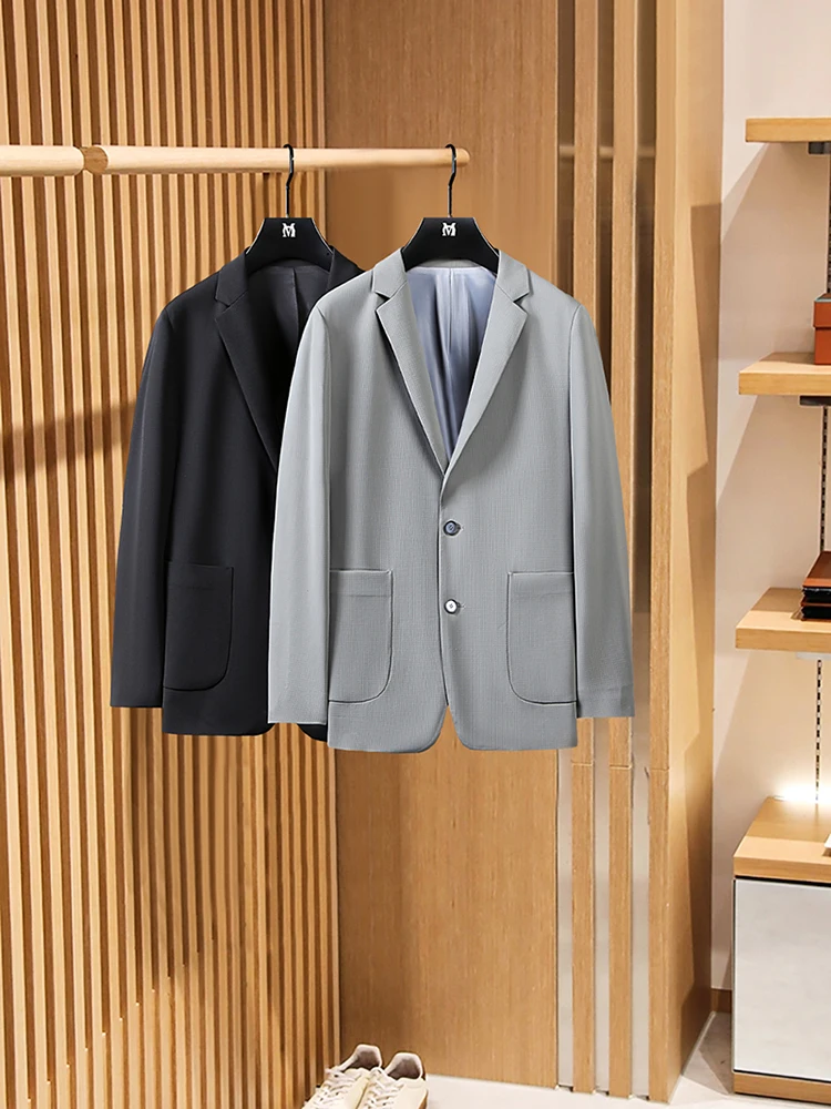 Spring Summer 2024 Men's Busin Casual Thin Breathable Comfortable Nylon Suit Jaet round Hem Long Sve Classic Sle
Spring Summer 2024 Men's Busin Casual Thin Breathable Comfortable Nylon Suit Jaet round Hem Long Sve Classic Sle