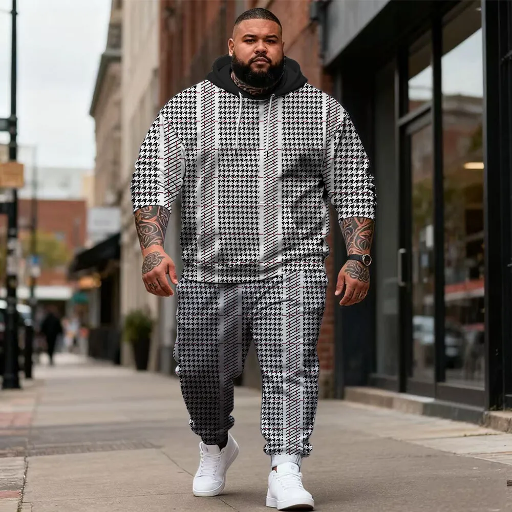 S-9xl plus size Men's Hoodie Set with Plaid Elements - 2-Piece Casual Outfit, Soft Warm Fabric, Classic Plaid Prints,
S-9xl plus size Men's Hoodie Set with Plaid Elements - 2-Piece Casual Outfit, Soft Warm Fabric, Classic Plaid Prints,