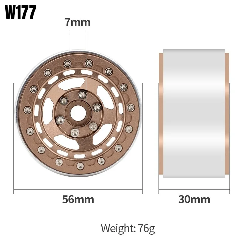 Колесные диски 1.9" (W177) для радиоуправляемых краулеров 1/10: TRX4, SCX10, Axial, Yikong 4102, D90
Колесные диски 1.9" (W177) для радиоуправляемых краулеров 1/10: TRX4, SCX10, Axial, Yikong 4102, D90