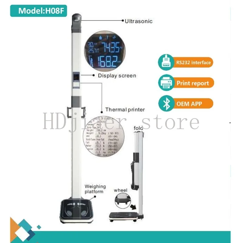 Accurate Height & Weight Electronic Scale - Voice Prompt, Body Fat Scale, Home/Medical Checkup Use, Body Weighing Device
Accurate Height & Weight Electronic Scale - Voice Prompt, Body Fat Scale, Home/Medical Checkup Use, Body Weighing Device