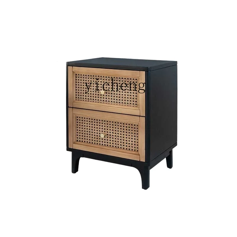 Tqh Vintage Rattan Black Bedside Table Bedroom Small Bedside Cabinet Modern Minimalist Sofa Side Cabinet
Tqh Vintage Rattan Black Bedside Table Bedroom Small Bedside Cabinet Modern Minimalist Sofa Side Cabinet