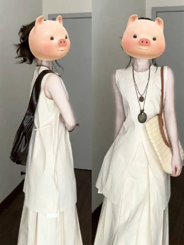 New Chinese Sle Loose Fit Two-Piece Set Svel Vest Top A-Line Skirt Retro Faion Women's Clothing Summer Outfit
New Chinese Sle Loose Fit Two-Piece Set Svel Vest Top A-Line Skirt Retro Faion Women's Clothing Summer Outfit