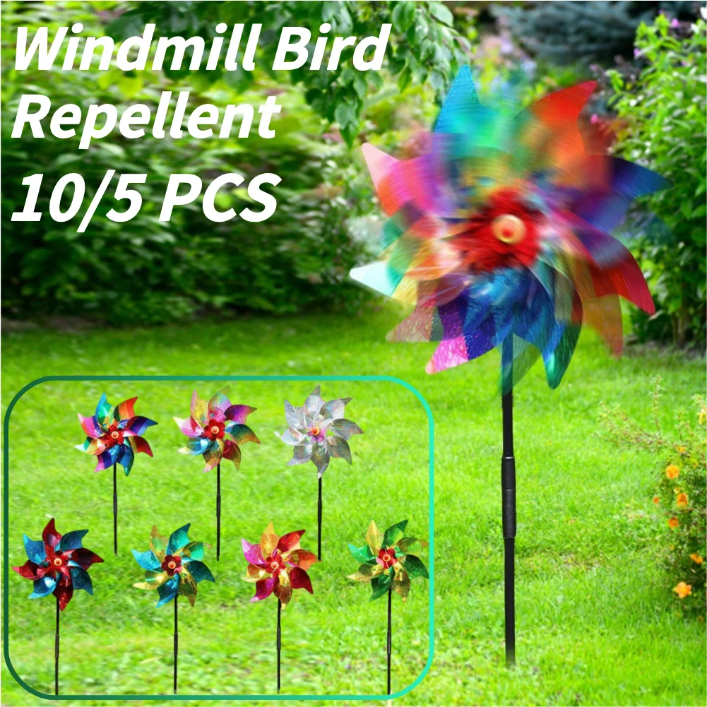 5/10PCS Bird Repeller Reflective Windmill Pinwheel Bird-Scaring Windmill Spinner for Garden Lawn Yard Decor and Keep Birds Away
5/10PCS Bird Repeller Reflective Windmill Pinwheel Bird-Scaring Windmill Spinner for Garden Lawn Yard Decor and Keep Birds Away