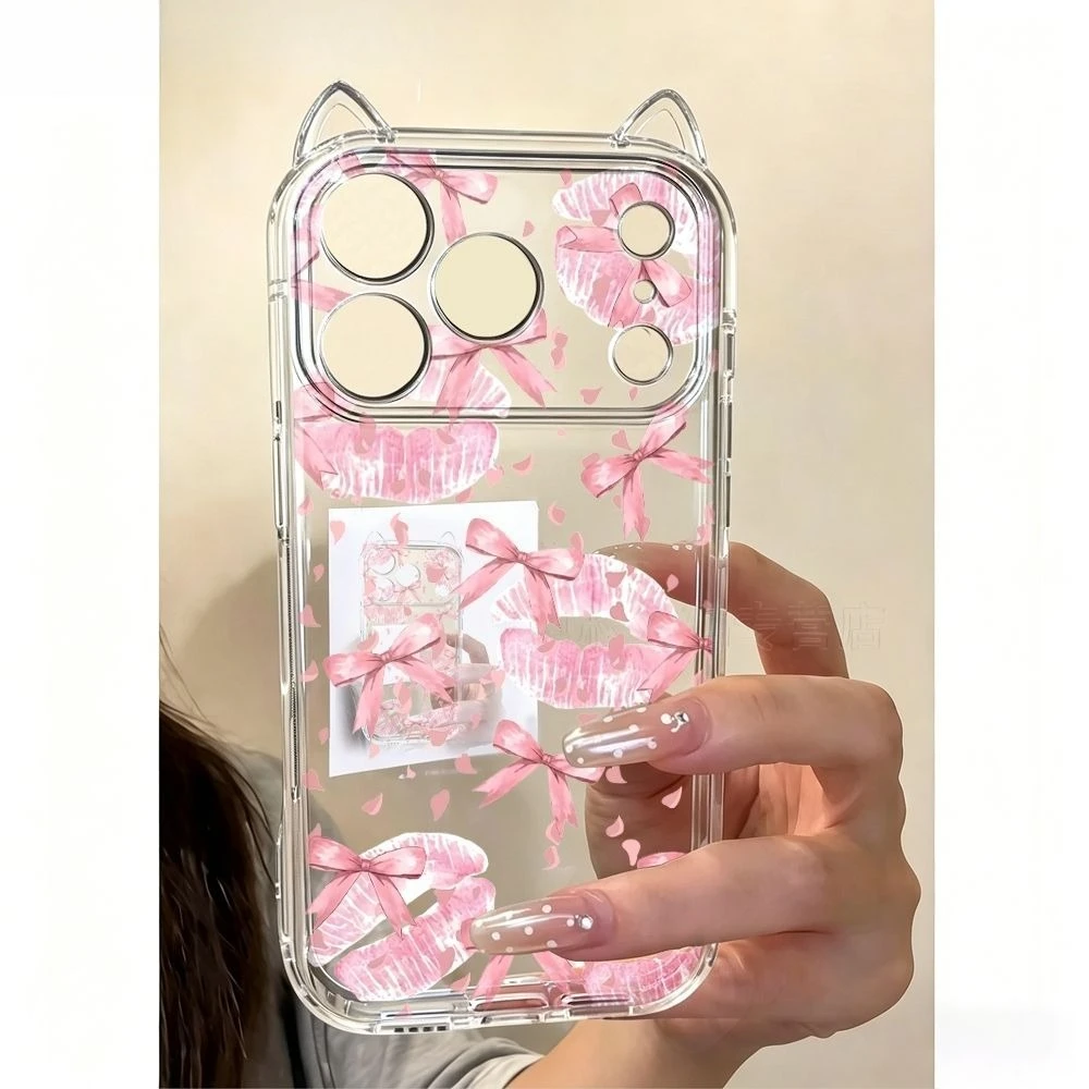 Cute Pink Lip Bow Pattern Phone Case For iPhone 17 Pro Max 17 Air 16 15 14 11 13 12 Pro Max XSMax XS XR X Y2K Cat Ear Soft Cover
Cute Pink Lip Bow Pattern Phone Case For iPhone 17 Pro Max 17 Air 16 15 14 11 13 12 Pro Max XSMax XS XR X Y2K Cat Ear Soft Cover