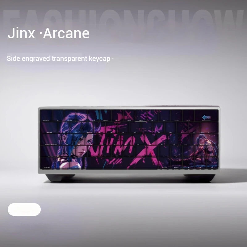 Колпачки для клавиш Jinx с боковой гравировкой, полупрозрачные, Battle of the Twin Cities, оригинальная высота, PBT, игровая настройка для электронного спорта, LOL Arcane
Колпачки для клавиш Jinx с боковой гравировкой, полупрозрачные, Battle of the Twin Cities, оригинальная высота, PBT, игровая настройка для электронного спорта, LOL Arcane