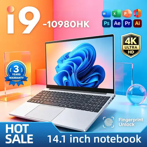 Intel Core i9 10980HK 14.1 Pro Laptop 8C16T 2.4 5.3GHz 16MB 45W 32GB RAM 2TB M.2 SSD Gaming Notebook Office Fast New