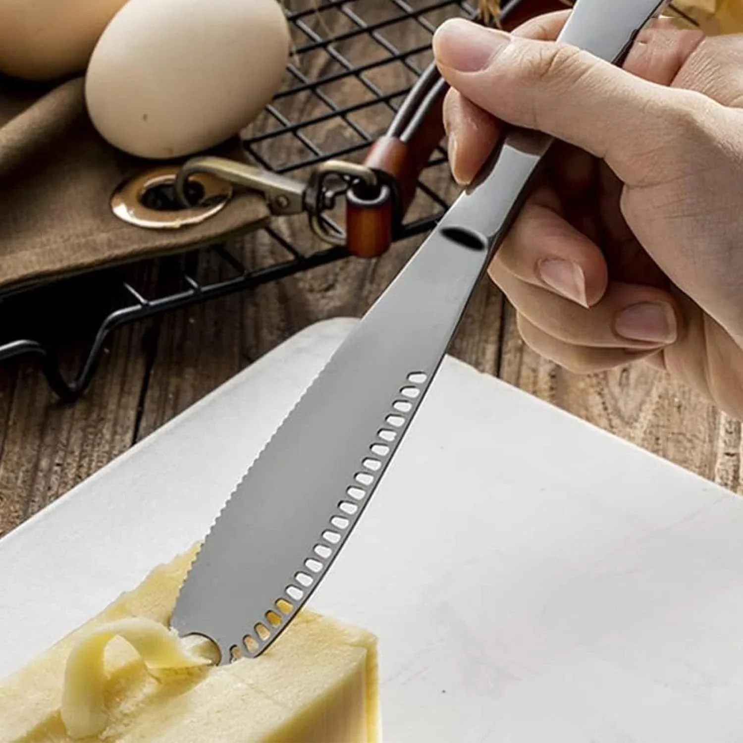 Stainless Steel Butter Knife Holes Cheese Dessert Knife Jam Knife Cutlery Toast Wipe Cream Bread Cheese Cutter Kitchen Tools
Stainless Steel Butter Knife Holes Cheese Dessert Knife Jam Knife Cutlery Toast Wipe Cream Bread Cheese Cutter Kitchen Tools