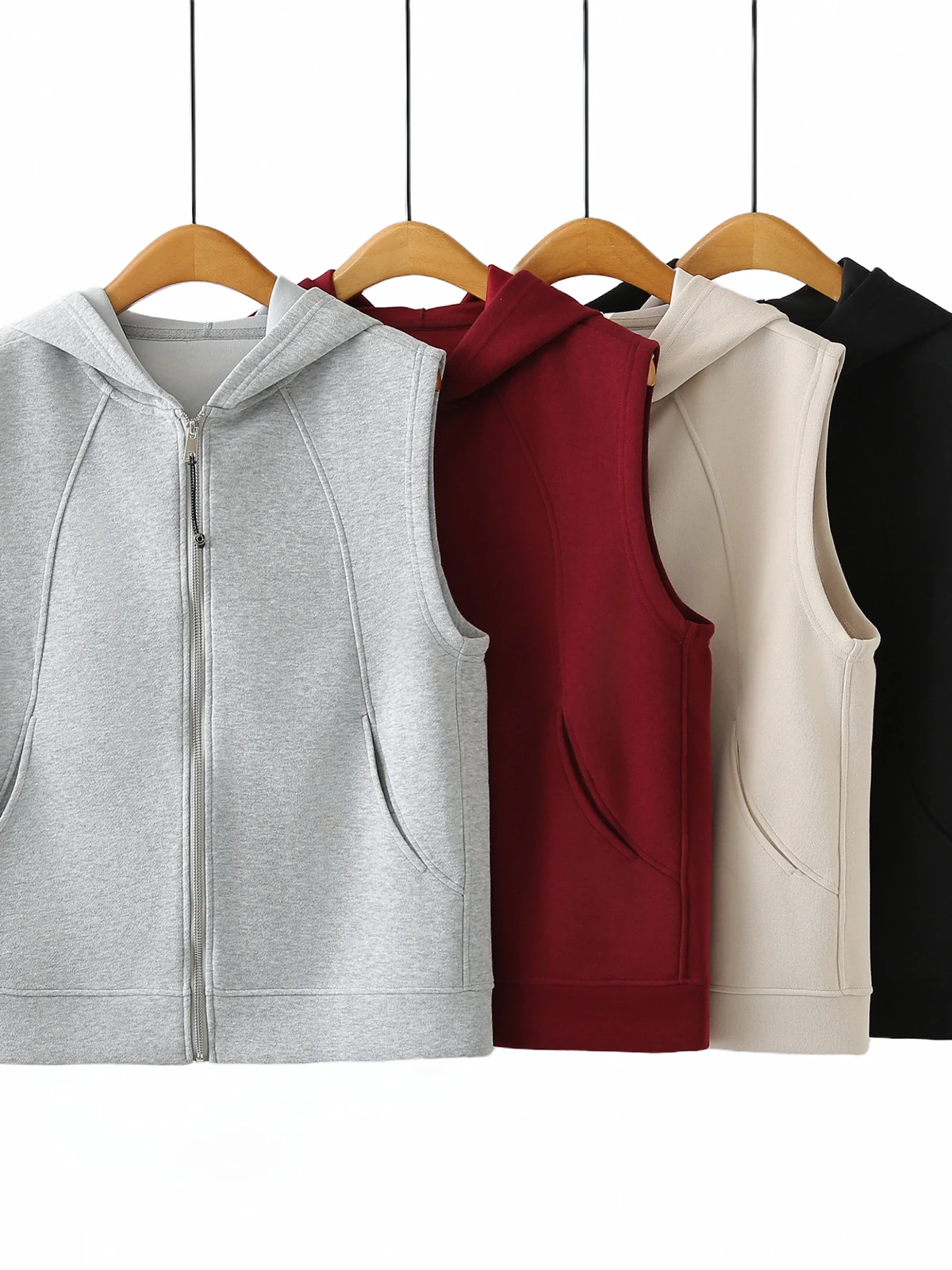 Loose Ladies Hooded Zipper Vest plus Size Sleeveless Outerwear Comfortable Breathable Women's Fashion Polyester Fiber Vest
Loose Ladies Hooded Zipper Vest plus Size Sleeveless Outerwear Comfortable Breathable Women's Fashion Polyester Fiber Vest