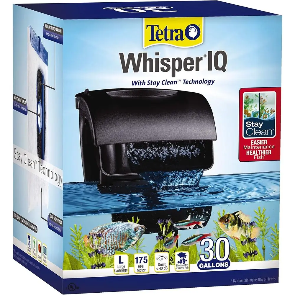 Whisper IQ Power ilter, 175 GPH, with Stay Clean Technology, 30 Gallons
Whisper IQ Power ilter, 175 GPH, with Stay Clean Technology, 30 Gallons