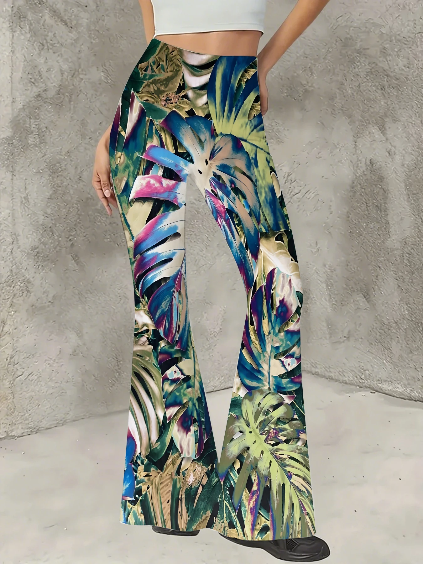 Women's High Waist Tropical Leaf Print Flare Pants Boho Beach Casual Bell Bottom Trousers
Women's High Waist Tropical Leaf Print Flare Pants Boho Beach Casual Bell Bottom Trousers