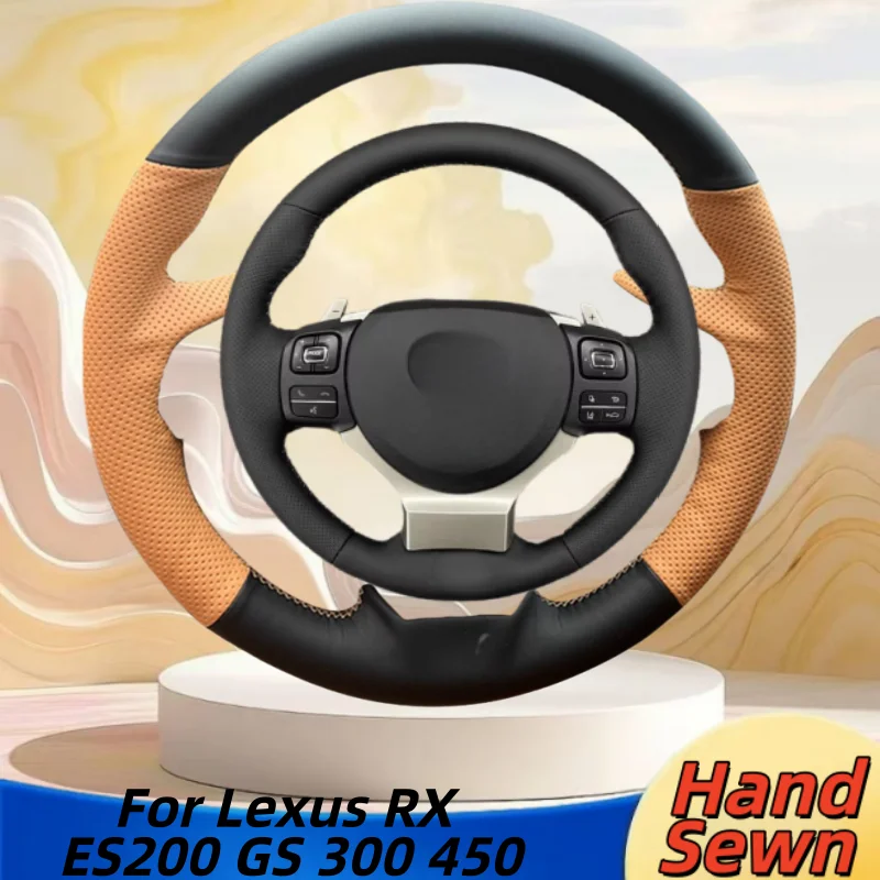 Hand-Sewn Genuine Leather Car Steering Wheel Cover For Lexus RX ES200 GS 300 450 Car Interior Accessories
Hand-Sewn Genuine Leather Car Steering Wheel Cover For Lexus RX ES200 GS 300 450 Car Interior Accessories